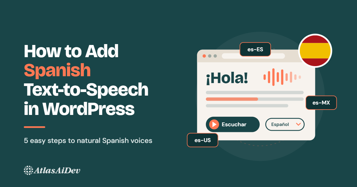 how to add spanish text to speech in wordpress